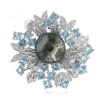 Spilla in argento con Perla Tahitiana (TPC)