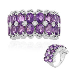 Anello in argento con Ametista Zambiana