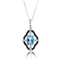 Collana in oro con Topazio Blu Svizzero
