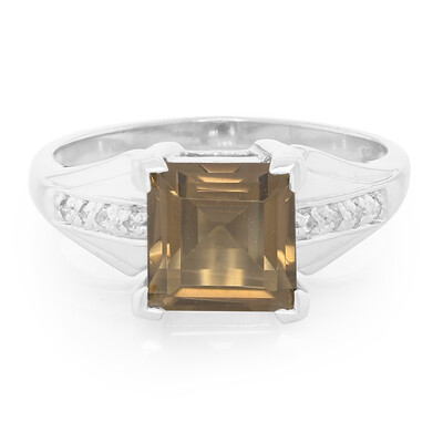 Anello in argento con Quarzo Fumè