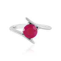 Anello in argento con Calcedonio Lampone