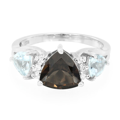 Anello in argento con Quarzo Fumè