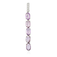 Ciondolo in argento con Zaffiro Ceylon Porpora (non riscaldato)