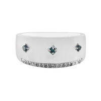 Anello in argento con Diamante Blu I3