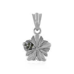 Ciondolo in argento con Diamante Verde I2