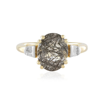 Anello in argento con Quarzo Rutilato Nero