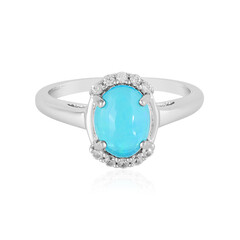 Anello in argento con Opale Blu dell'Etiopia