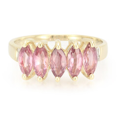 Anello in oro con Zaffiro Padparadscha (non riscaldato)