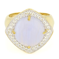 Anello in argento con Agata Lace Blu