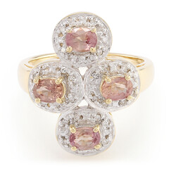 Anello in oro con Zaffiro Padparadscha (non riscaldato) (AMAYANI)