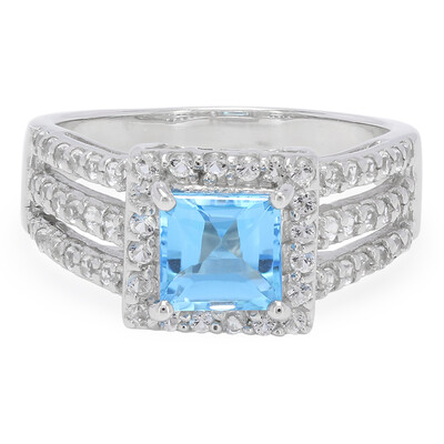 Anello in argento con Topazio Blu Svizzero