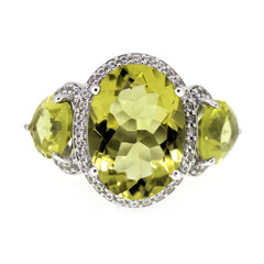 Anello in argento con Quarzo Ouro Verde