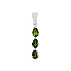 Ciondolo in argento con Diopside Russo