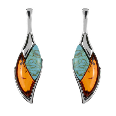 Orecchini in argento con Ambra Baltica (dagen)