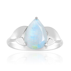 Anello in argento con Pietra di Luna Arcobaleno