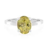 Anello in argento con Quarzo Oliva