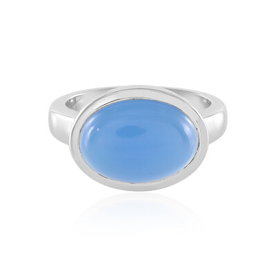 Anello in argento con Calcedonio Blu
