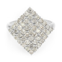 Anello placcato in platino con Diamante Cioccolato