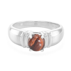 Anello da uomo in argento con Occhio di Tigre Rosso