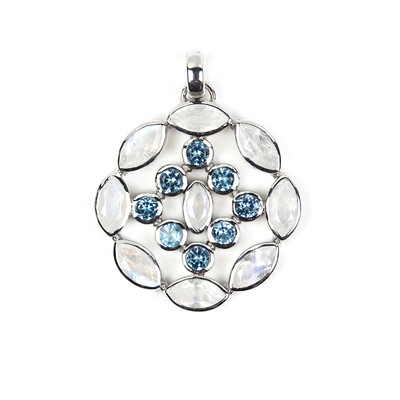 Ciondolo in argento con Labradorite Bianca