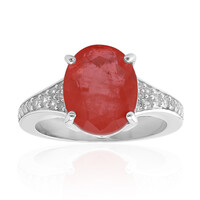 Anello in argento con Quarzo Arancione Pastello