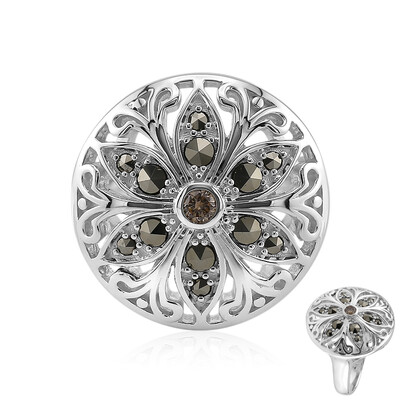 Anello in argento con Diamante Rose de France SI1 di Argyle (Annette classic)