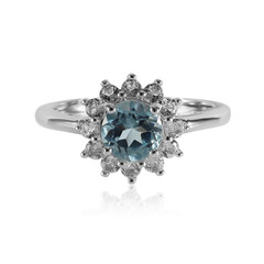 Anello in argento con Topazio Blu Cielo