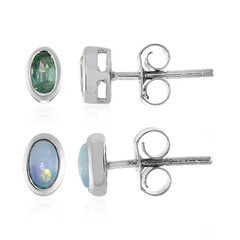 Set orecchini in argento con Cianite Menta e Opale di Welo