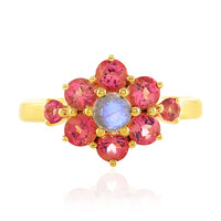 Anello in argento con Pietra di Luna Arcobaleno