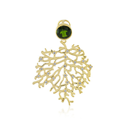 Ciondolo in argento con Diopside Russo