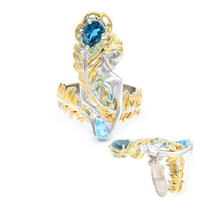 Anello in argento con Topazio Blu Londra (Gems en Vogue)