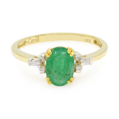 Anello placcato in oro con Smeraldo Bahia