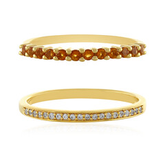 Set anelli in argento con Citrino e Zircone