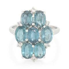 Anello in argento con Cianite Peacock