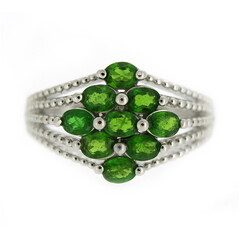 Anello in argento con Diopside Russo