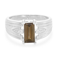 Anello da uomo in argento con Quarzo Fumè