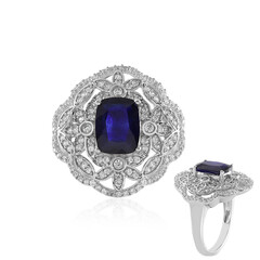 Anello in argento con Zaffiro Blu del Madagascar