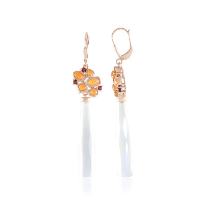 Orecchini in argento con Calcedonio Bianco (KM by Juwelo)