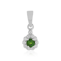 Ciondolo in argento con Diopside Russo