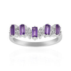 Anello in argento con Ametista Zambiana