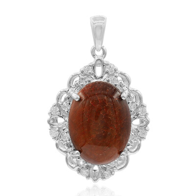 Ciondolo in argento con Occhio di Tigre Rosso