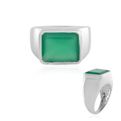 Anello in argento con Onice Verde