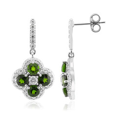 Orecchini in argento con Diopside Russo