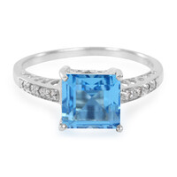 Anello in argento con Topazio Blu Svizzero