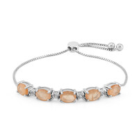 Bracciale in argento con Quarzo pesca pastello
