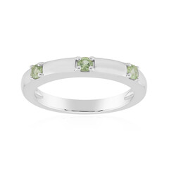 Anello in argento con Zaffiro Verde di Tuléar  (Pallanova)