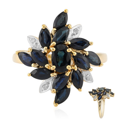 Anello in oro con Zaffiro Kanchanaburi