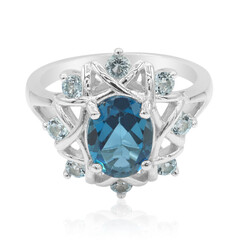 Anello in argento con Topazio Blu Londra