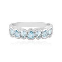 Anello in argento con Topazio Blu Svizzero