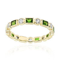 Anello in oro con Diopside Russo